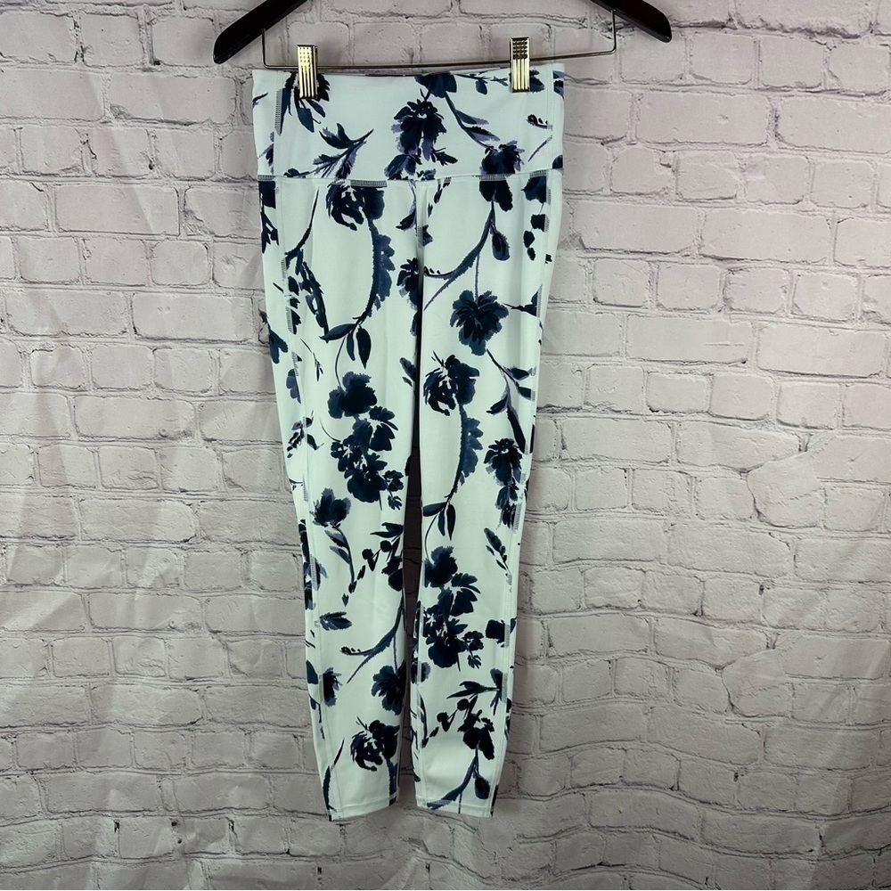 Athleta Blue Floral Leggings sz XS activewear athleisure